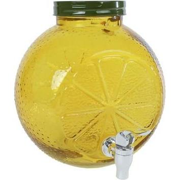 Van Manen Veenendaal Getränkespender - Zitrone - aus Glas - 4,0 l - gelb/grün, Getränkespender, Gelb, Grün