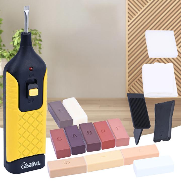 Casativo Repair kit for wood, laminate, cork and parquet floors, 11 different colours (Repair kit)