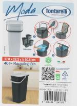Produktbild Tontarelli 38 l weisser Moda-Behälter mit Griff (38 l)