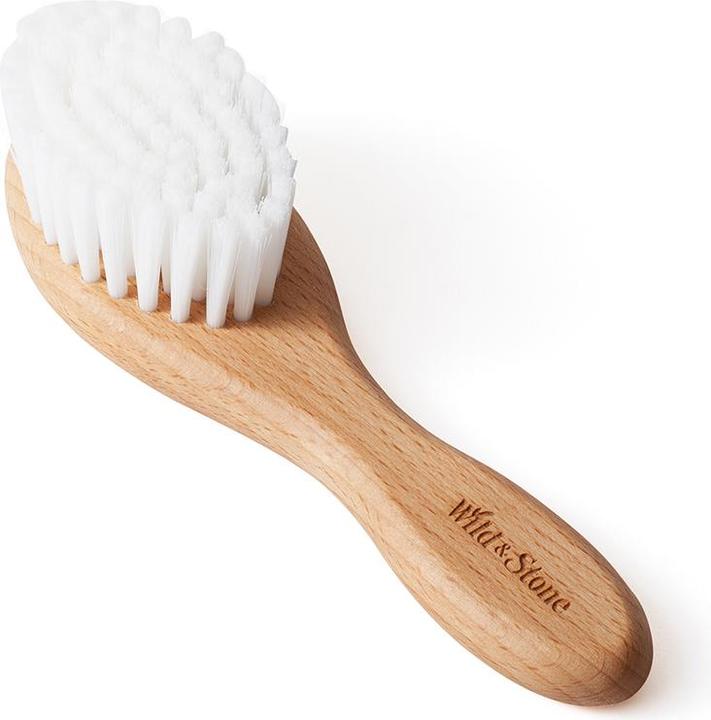 Actual product image Wild & Stone vegan baby organic nylon hairbrush beech wood