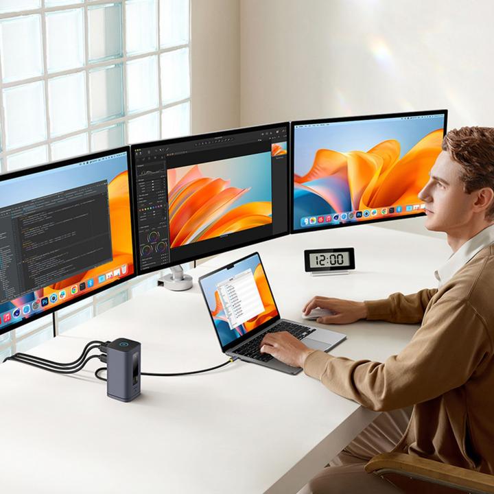 Actual product image Baseus Spacemate Series 11-in-1 (MAC) Docking Station, Grau (USB-C, 11 ports)