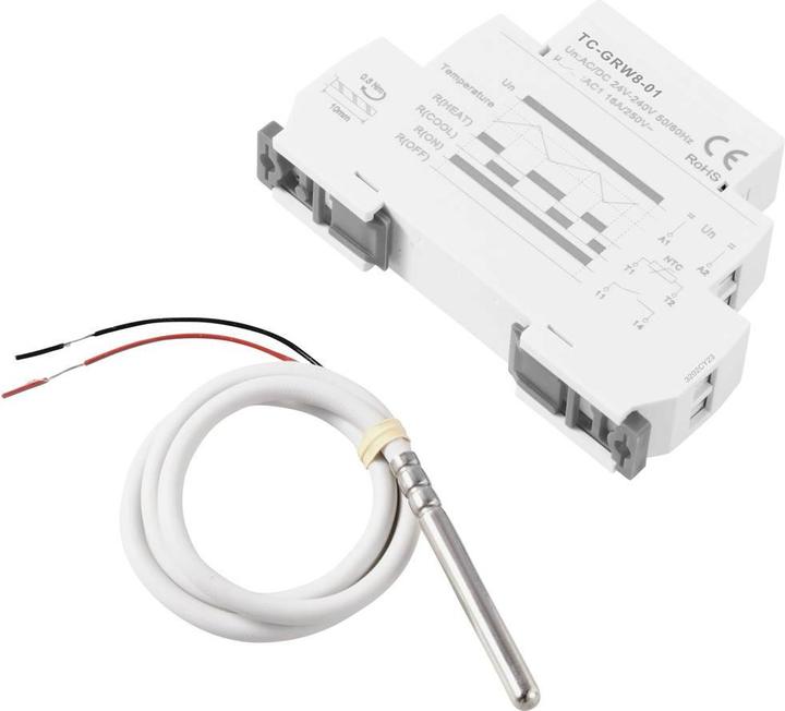 Produktbild Tru Components TC-GRW8-01 Temperaturregler NTC -15 bis 45 °C Relais 16 A (L x B