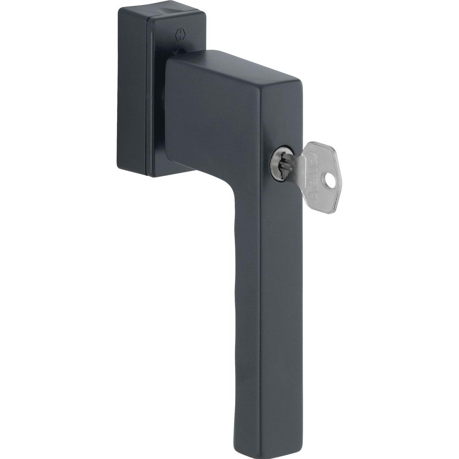 Hoppe, Türgriff + Fenstergriff, Fenstergriff TOULON Sperrzylinder, VK 32-42 mm, Aluminium schwarz matt (Türschild)