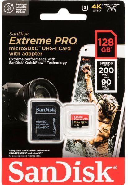 Actual product image SANDISK Extreme PRO UHS-I V30 (128 GB, microSDXC, U3, UHS-I)