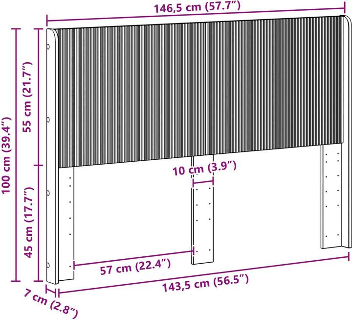 Actual product image vidaXL Modernes Kopfteil (146.50 x 7 x 100 cm)