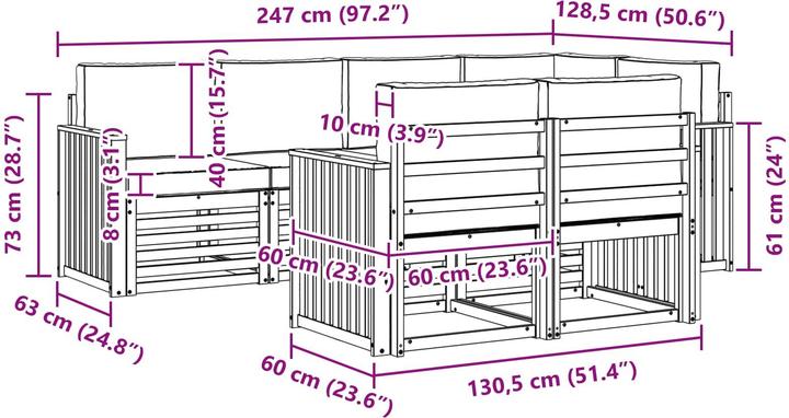 Produktbild vidaXL Outdoor-Sofa