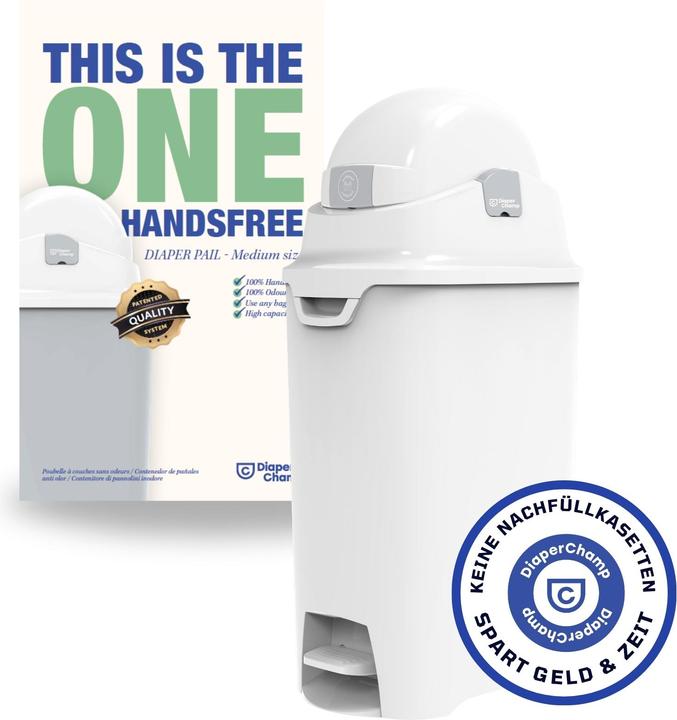 Diaper Champ Windeleimer DiaperChamp One Medium Handsfree - ohne Nachfüllkassetten - für ca. 45-50 Windeln