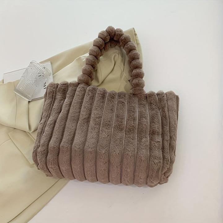 Immagine prodotto Only-Bags.Store Borsa tote in felpa, borsa a tracolla leggera e capiente, borsa versatile in tinta unita per i