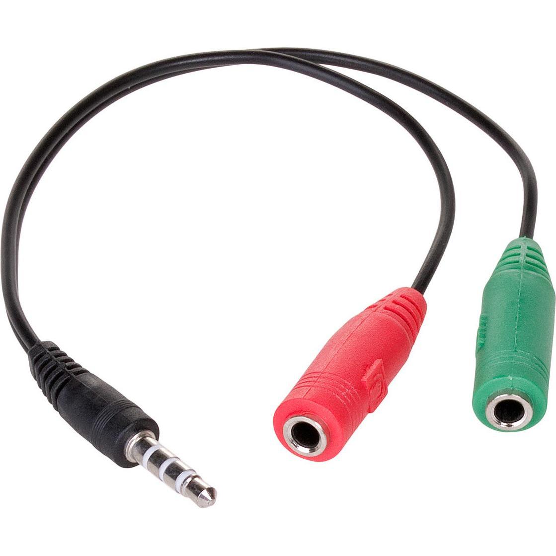 Akyga Adapter mit Kabel AK-AV-08 mini Jack (m) / 2x mini Jack (f) 15cm (0.15 m), Audio Kabel