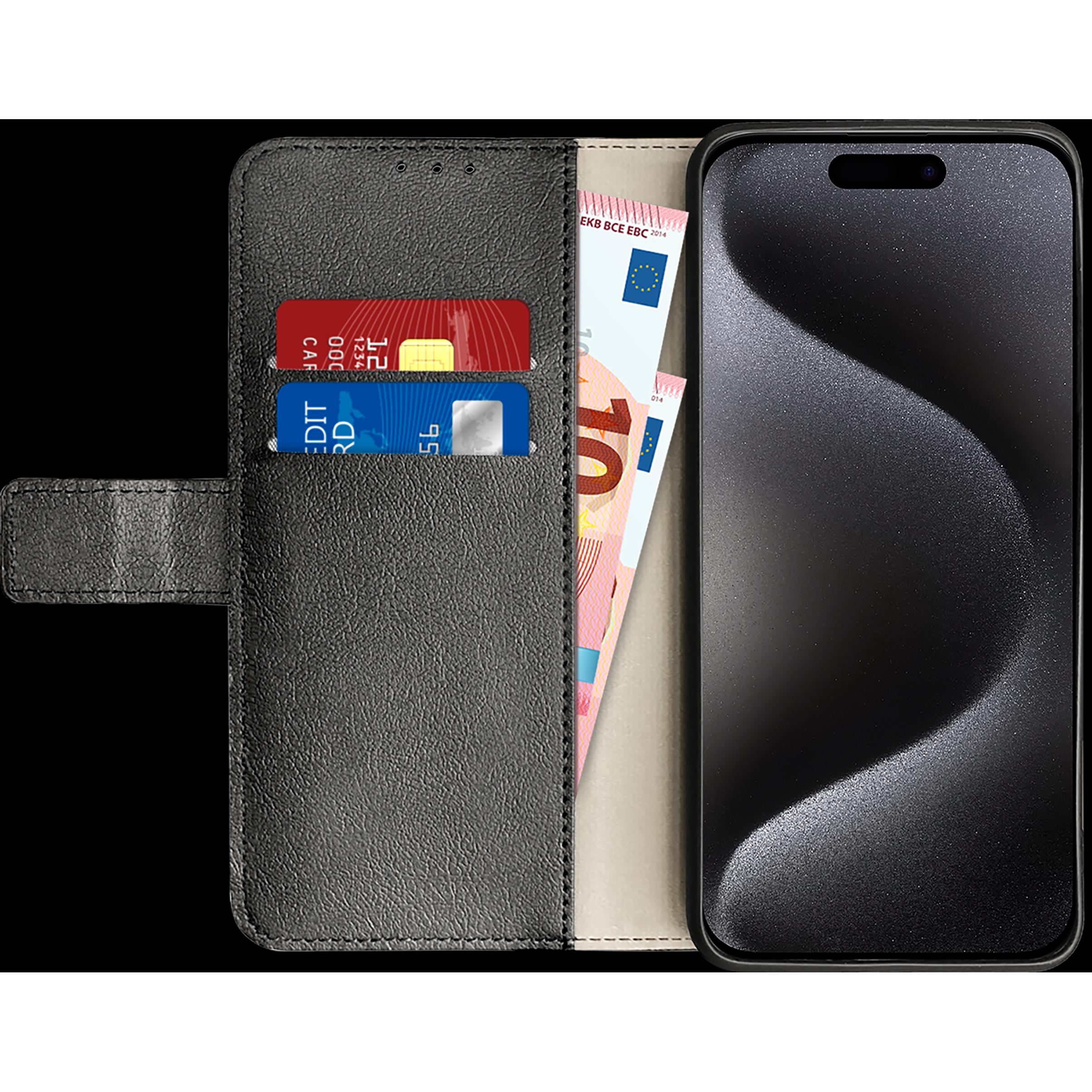 Thumbnail - Cazy Book Case Kompatibel mit iPhone 15 Pro - Hülle klappbar Kunstleder - (Apple iPhone 15 Pro), Smartphone Hülle, Schwa...