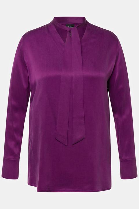Produktbild Ulla Popken Cuprobluse, Schluppe, V-Ausschnitt, Langarm (54)