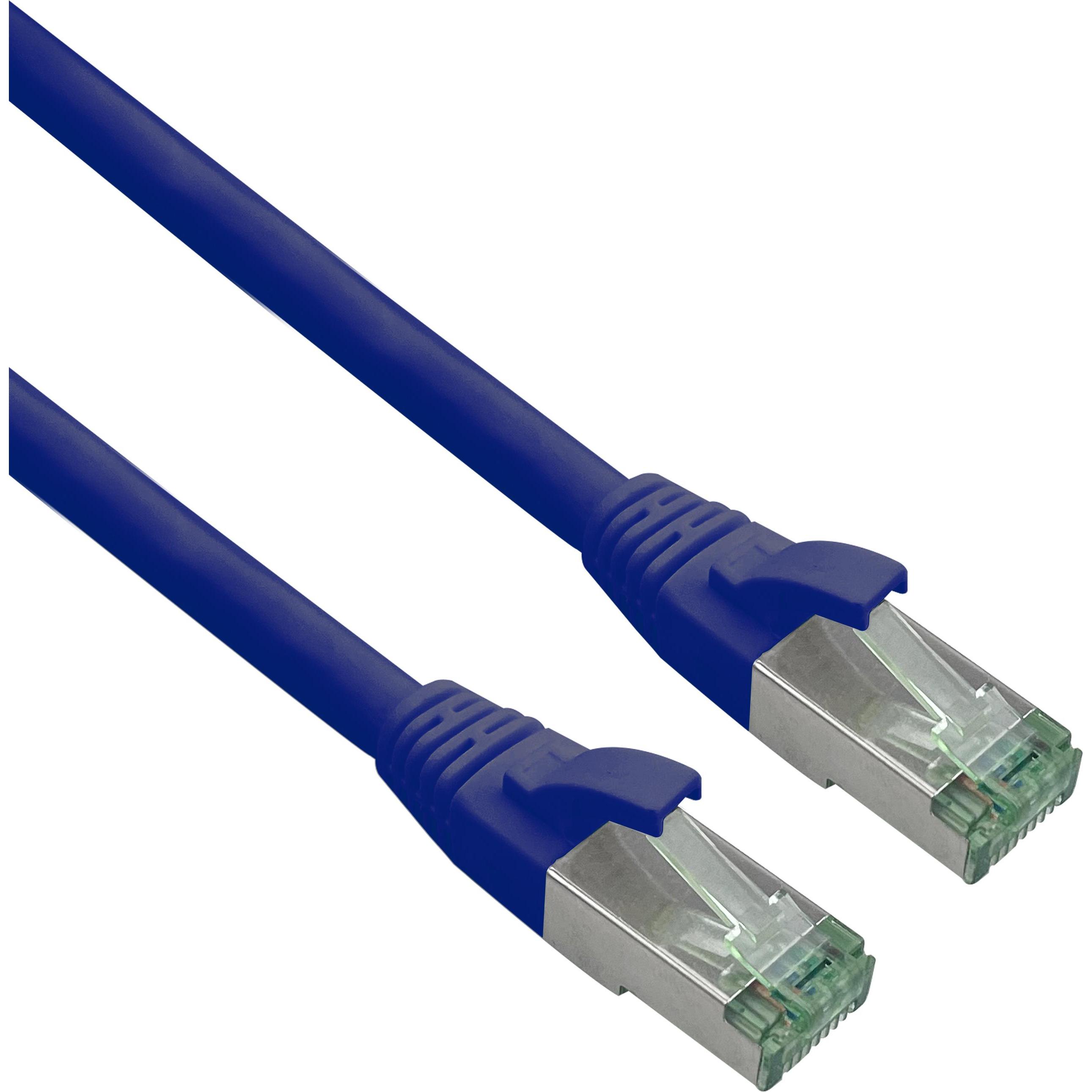 Thumbnail - Helos GRS zertifiziertes Cat 6a Patchkabel mit Cat 7 Rohkabel TPE blau 0,15m (S/FTP, CAT6, 0.15 m), Netzwerkkabel