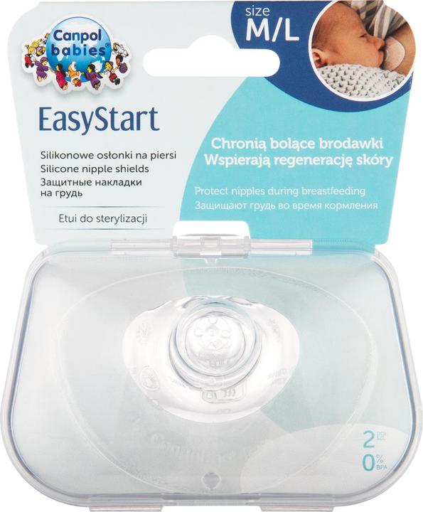 Canpol Babies - Easy Start Silicone Nipple Shields ( 2 pcs ) - Silicone nipple protectors for (L)
