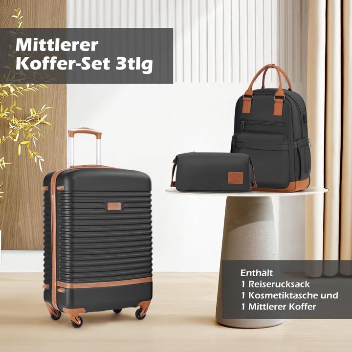 Actual product image Coolife Reise Set - Koffer, Rucksack, Kulturbeutel (60 l, M (50 - 90l))