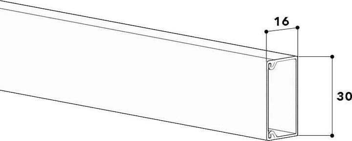 Actual product image GGK 3631 LFG 15x30-9005 Conduit duct PVC with floor perforation black (Duct, 200 cm)