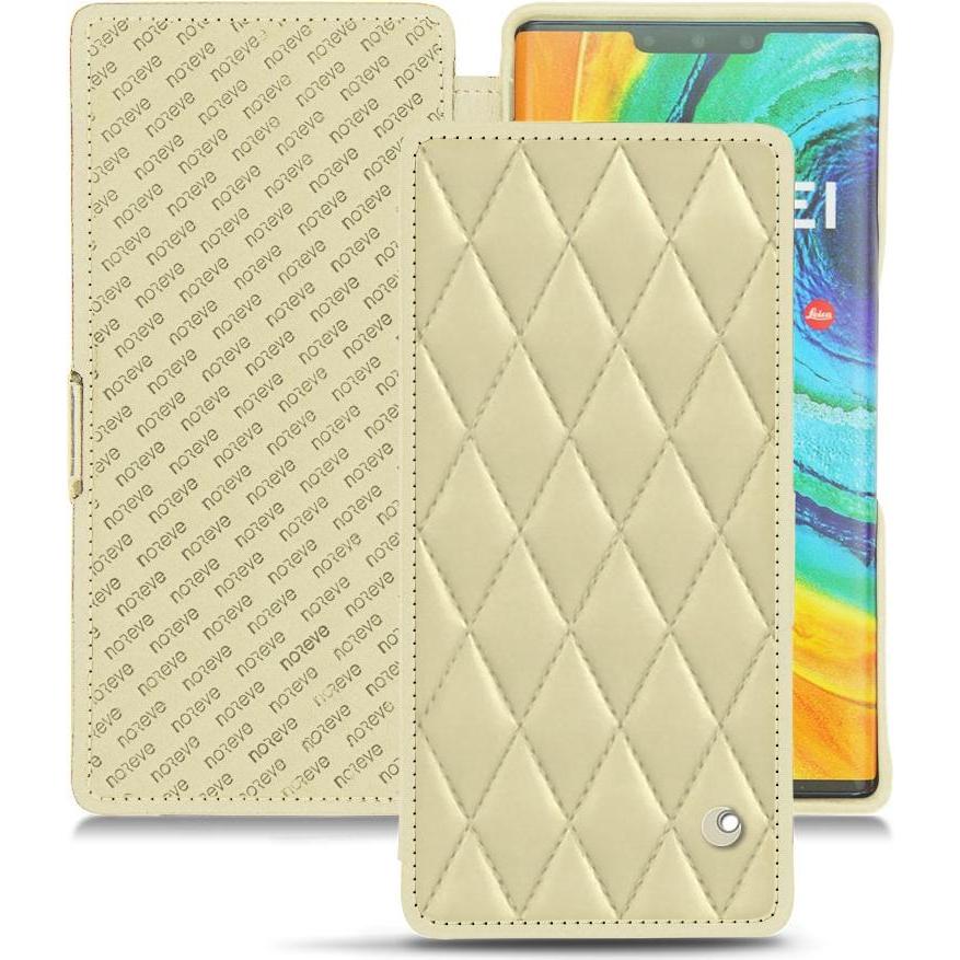 Noreve Lederschutzhülle horizontal (Huawei Mate 30 Pro), Smartphone Hülle, Beige