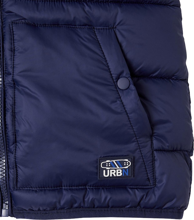Actual product image Vertbaudet Boys' quilted waistcoat with hood & recycled material (98)