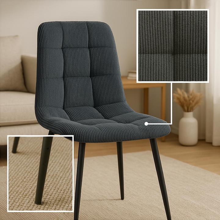 Actual product image CLP 4er Set Esszimmerstuhl Tilde gepolstert mit Rückenlehne bis 150 kg belastbar