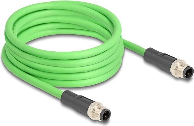 Actual product image Delock M12 cable D-coded 4 pin plug to plug PUR (TPU) 2 m (SF/UTP, 2 m)