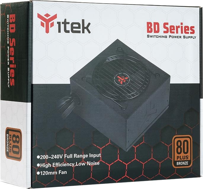 Actual product image Itek BD500 Computer Power Supply 500 W 24-pin ATX Black (500 W)