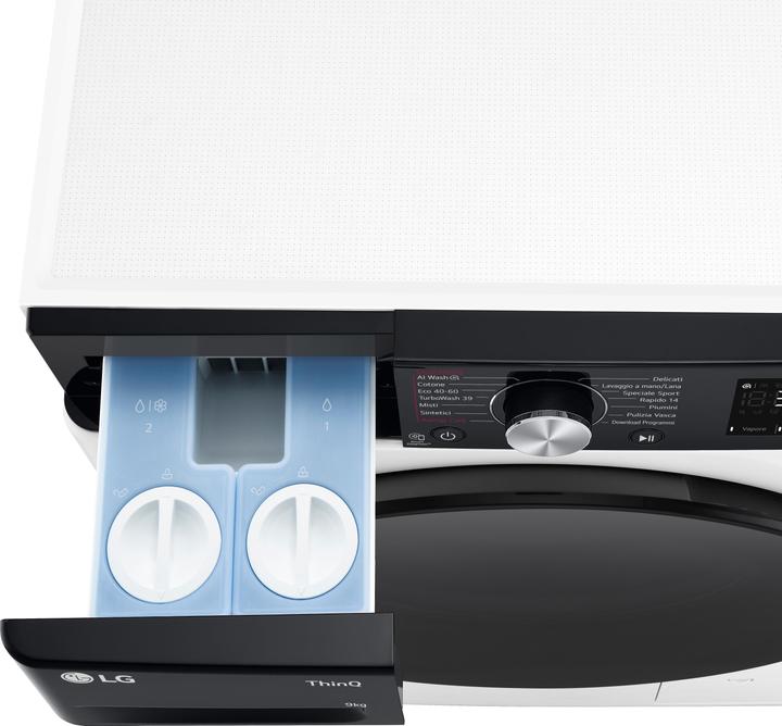 Actual product image LG F4R7509TSWB Washing machine 9kg AI DD, Class A-10%, 1400 rpm, TurboWash, Autodose (9 kg, Left)