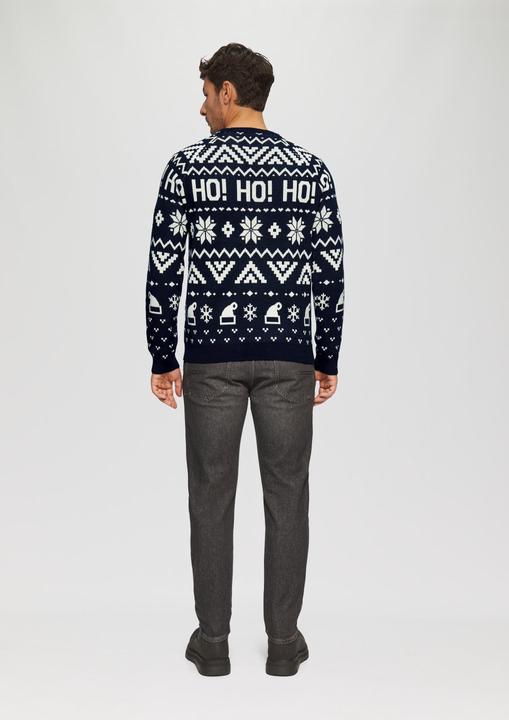 Actual product image s.Oliver Strickpullover Weihnachtspullover aus Baumwolle (L)