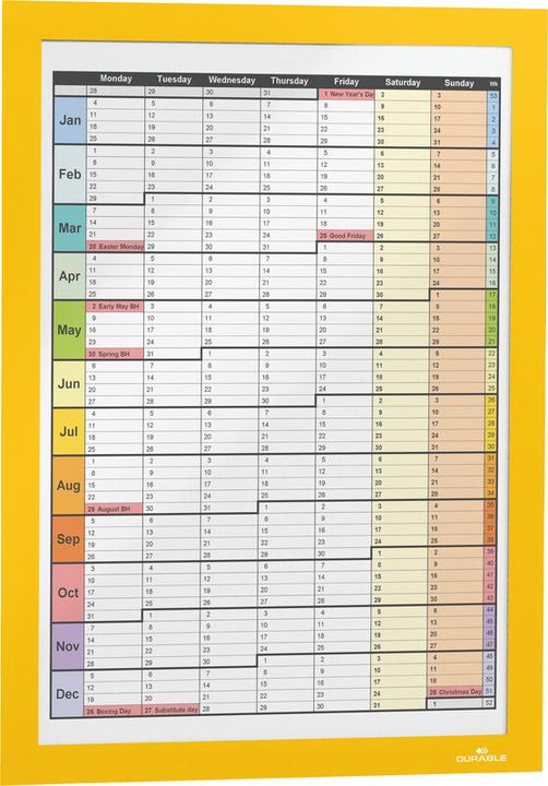 Actual product image Durable 2 magnetic frames self-adhesive DURAFRAME® yellow