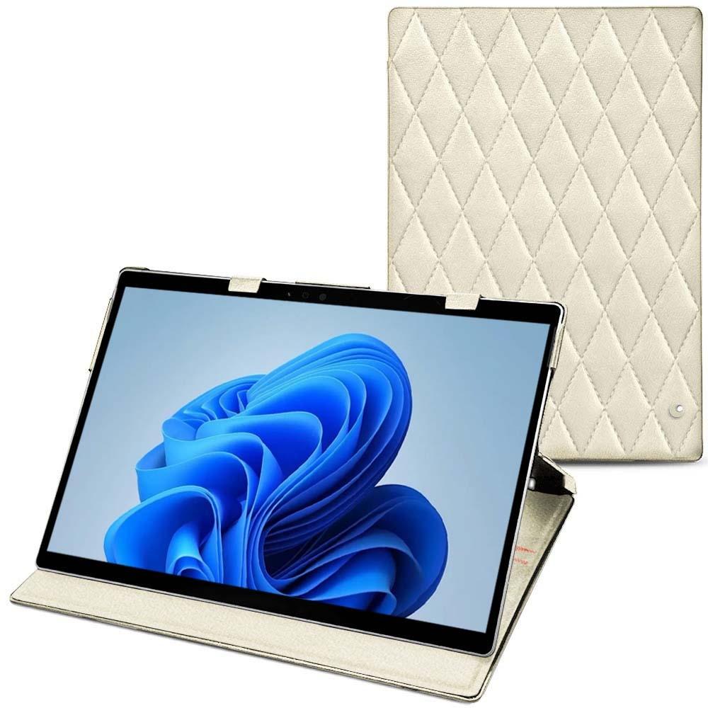 Noreve Lederschutzhülle vertikal (Microsoft Surface Pro 8), Tablet Hülle, Weiss