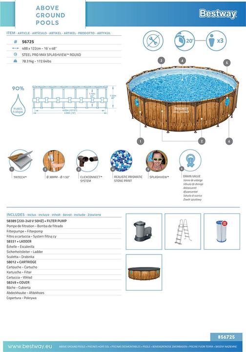 Immagine prodotto Bestway Power Steel Vista (Ø 488 x 122 cm)