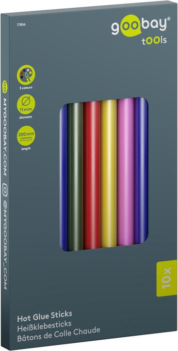 Image du produit Goobay Heissklebesticks 11 mm, 5 Farben, 10 Stk.