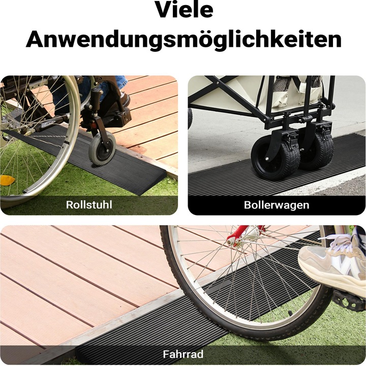 Actual product image Wiltec Rubber door threshold ramp 900x250x45mm shortenable Wheelchair ramp Ramp