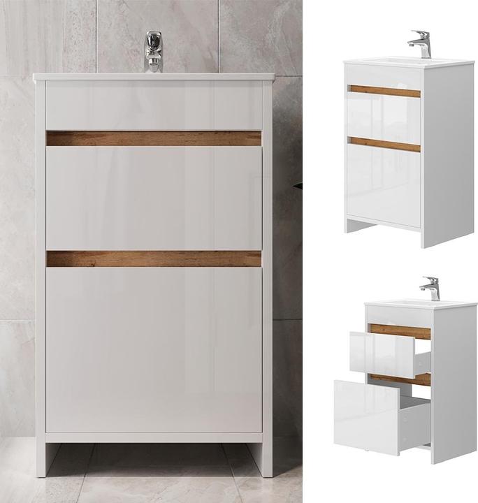 Produktbild Vicco Detmold mit Waschbecken und 2 Schubladen