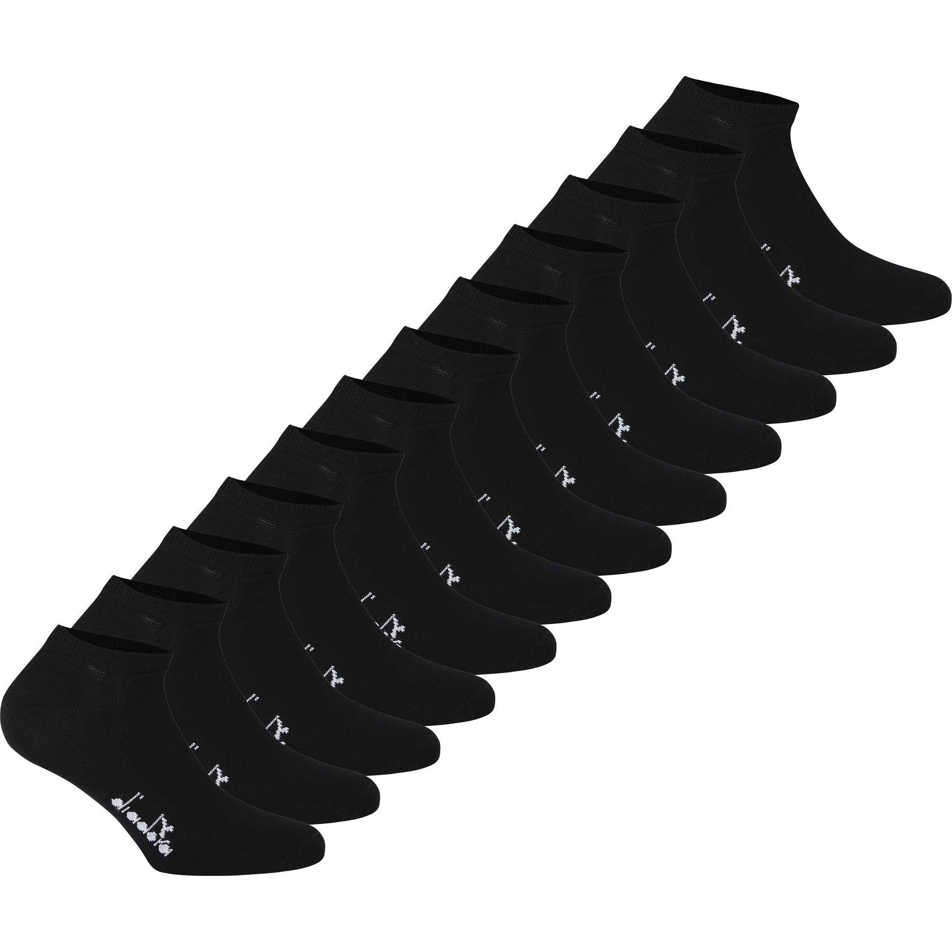 Diadora, Herren, Socken, Unisex Sneaker, Schwarz, (12er Pack, 35 - 38)