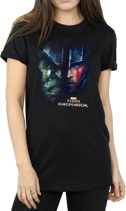 Actual product image Universal Textiles Womens/Ladies Hulk Split Face Cotton Boyfriend T-Shirt (L)