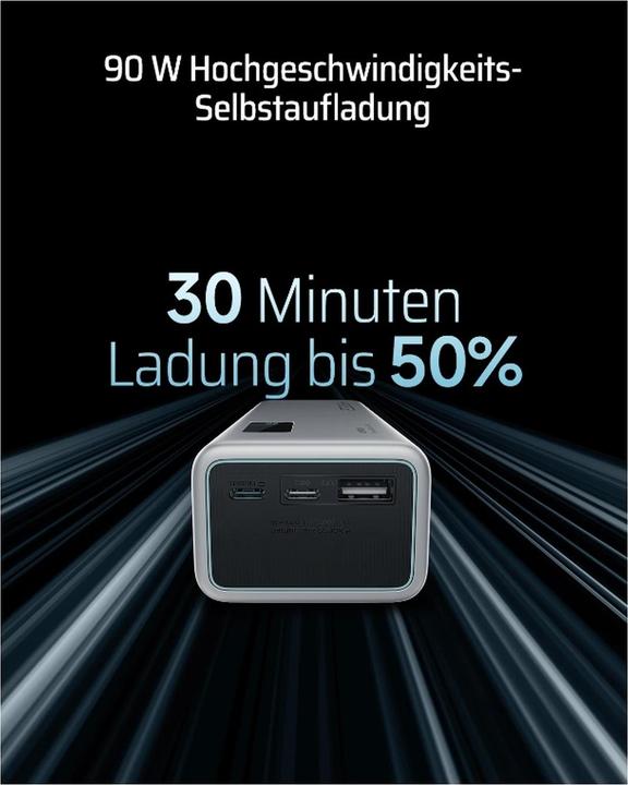 Image du produit Cuktech P+Serie Nr. 15 Powerbank 150W 20000mAh - Grau (20000 mAh, 150 W)