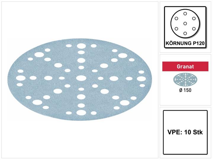 Actual product image Festool StickFix grinding wheels STF D150/48 Garnet, P120, 10 pieces (120)