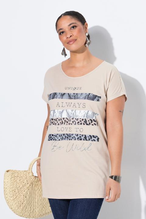 Produktbild Miamoda T-Shirt, Streifen, Schriftzug, Glitzersteinchen (44)