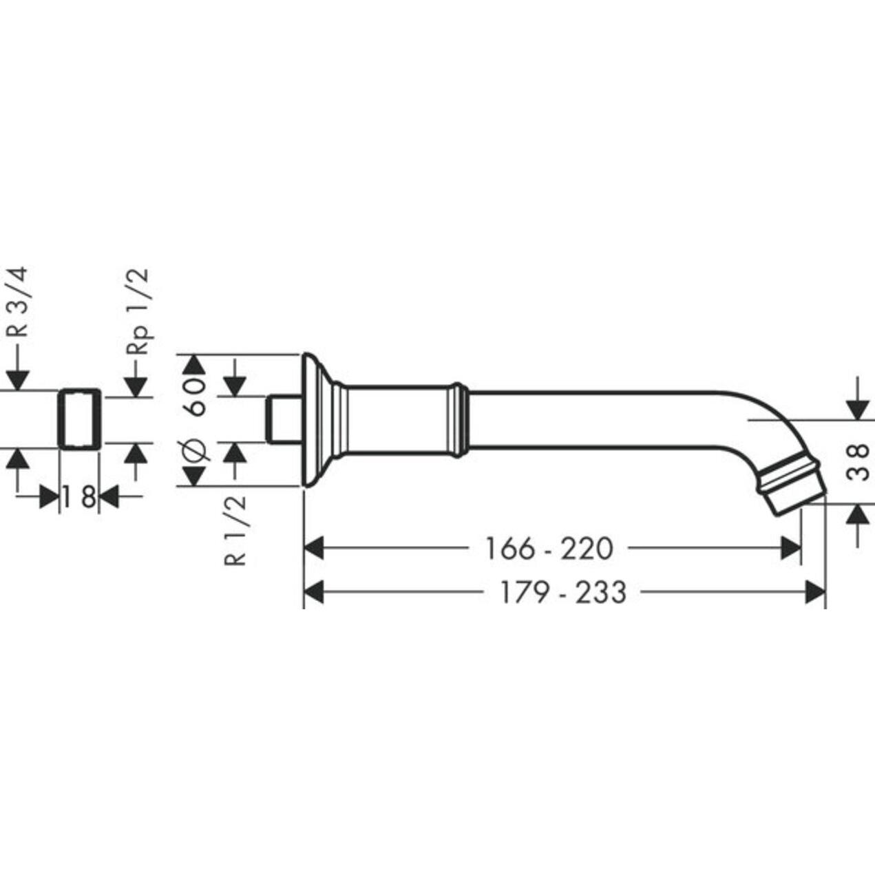 Thumbnail - Axor, Badarmatur, Wanneneinlauf MONTREUX brushed nickel
