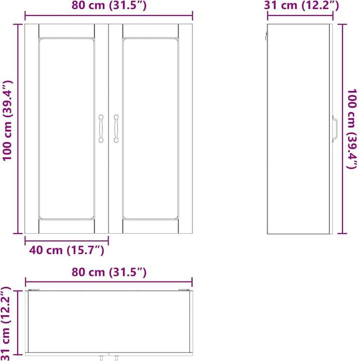 Produktbild vidaXL Küchenschrank (80 x 31 x 100 cm)