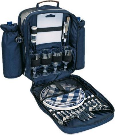 Image du produit EBuyGB Sac à pique-nique avec vaisselle et couverts, bleu