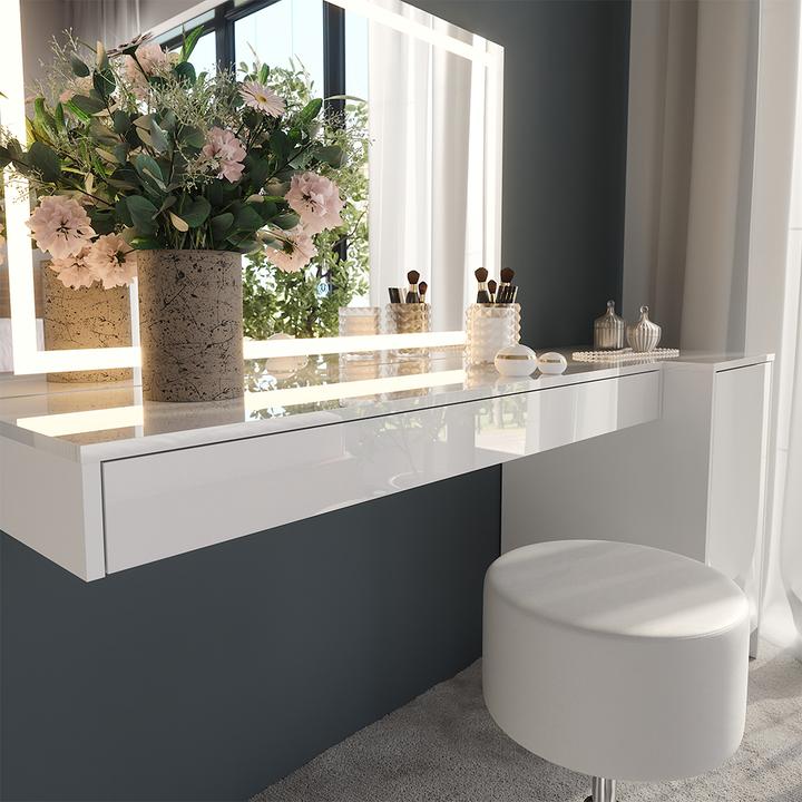 Produktbild Vicco Schminktisch Sherry, Weiss, 120 cm 4 Teile (120 x 40.10 x 70 cm)