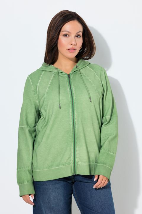 Produktbild Ulla Popken Sweatjacke, cold dyed, Kapuze, Langarm (42, 44)