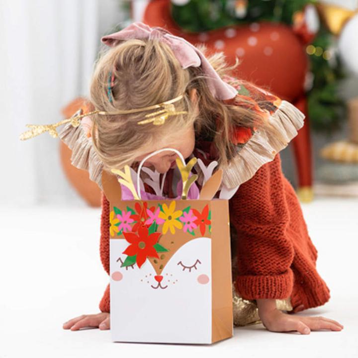 Produktbild Partydeco Geschenktasche Reh 20.5 x 30 x 10.5 cm, Mehrfarbig (1x)