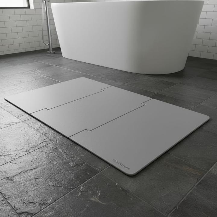 Produktbild Moonstone Badematte Modula hellgrau aus Kieselgur (60 x 105 cm)