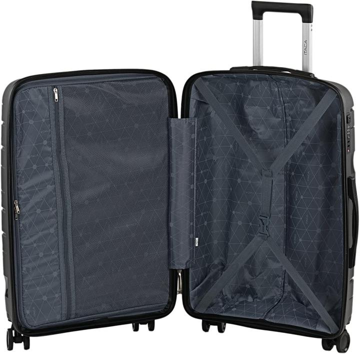 Actual product image Itaca Lightweight Polypropylene Hard Shell Suitcase with 4 Wheels and Number Lock (77 l)