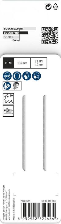 Produktbild Bosch Professional Zubehör PRO Metal Pipes and Profiles T321AF Stichsägeblatt, 132 mm, 2-tlg.
