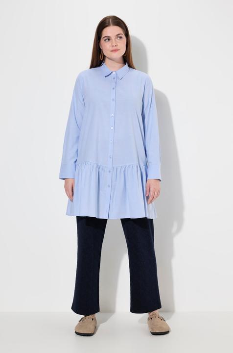 Immagine prodotto Ulla Popken Camicia con volant, collo da camicia, maniche lunghe e cotone biologico (42, 44)