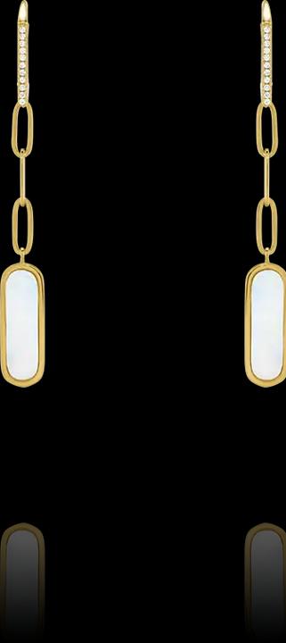 Image du produit Charles Garnier Boucles d’oreilles en argent doré, oxyde de zirconium, nacre (argent doré)