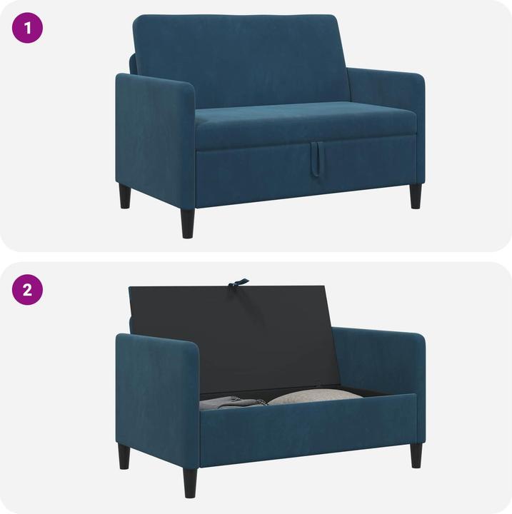Produktbild vidaXL Sofa mit Stauraum (2-Sitzer)