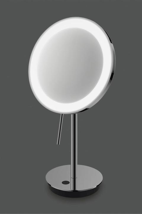 Actual product image Zack ALONA vanity mirror with all-round LED ring polished stainless steel (20 x 37 cm)